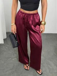 Pantalón Satinado Ancho de Pierna